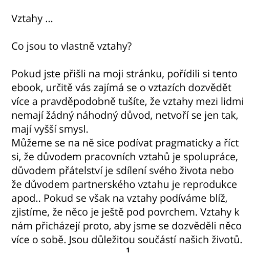 Ukázka stránky z ebooku Vztahy nové doby