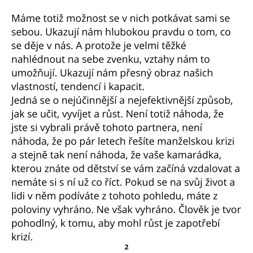 Ukázka stránky z ebooku Vztahy nové doby